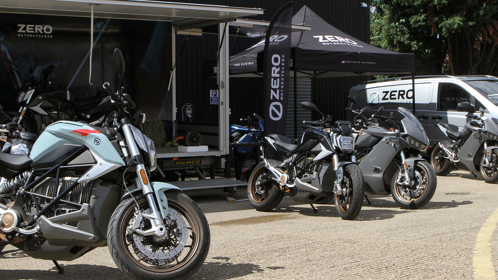 Zero motorcycles parked. - Zero